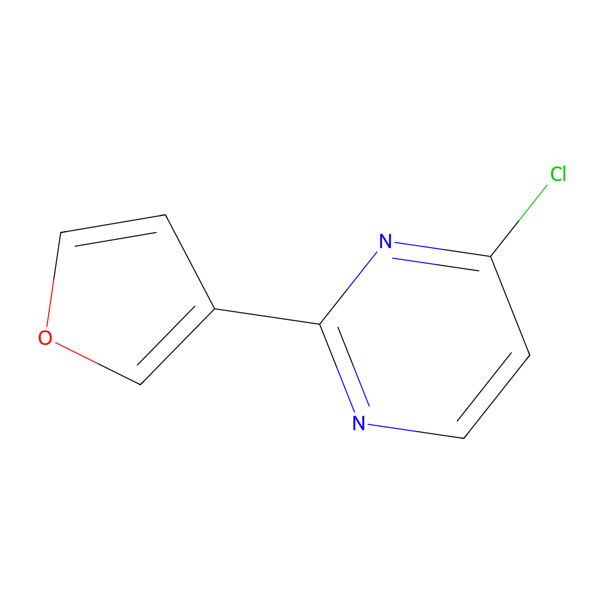 4-Chloro-2-(furan-3-yl)pyrimidine molecular structure, CAS 1260803-07-3