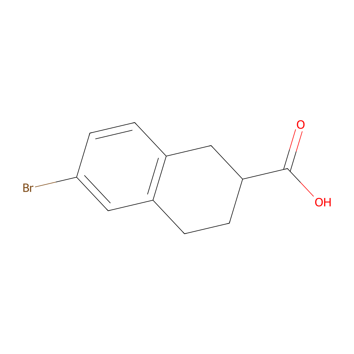 6-Bromo-1,2,3,4-tetrahydronaphthalene-2-carboxylic acid molecular structure, CAS 1260803-17-5
