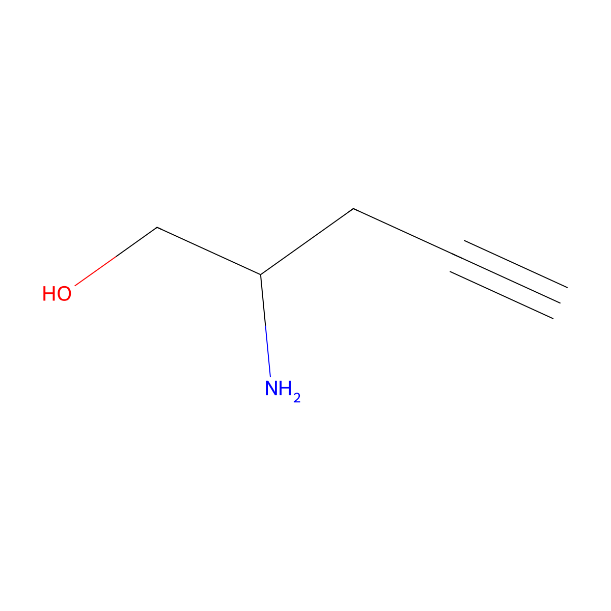 2-Aminopent-4-yn-1-ol molecular structure, CAS 1260803-30-2