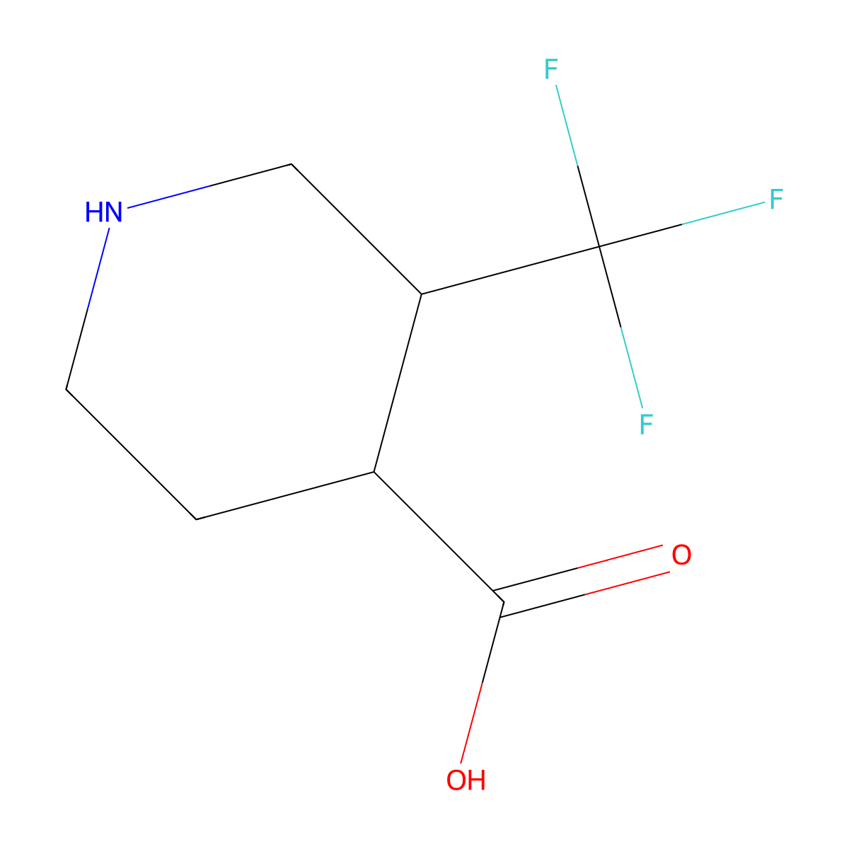 3-(Trifluoromethyl)piperidine-4-carboxylic acid molecular structure, CAS 1260803-61-9