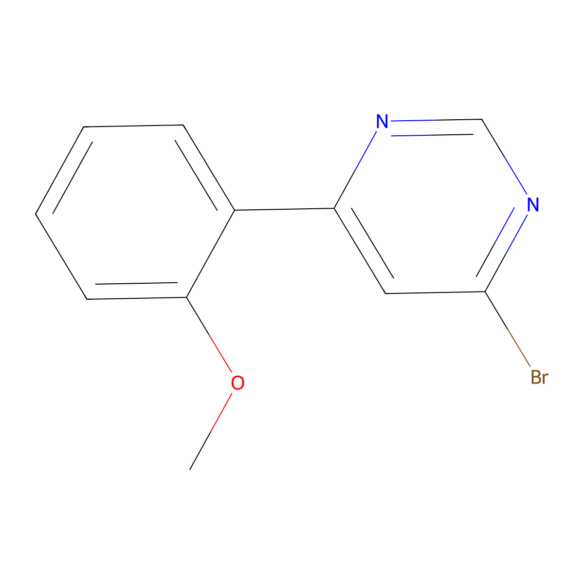 4-Bromo-6-(2-methoxyphenyl)pyrimidine molecular structure, CAS 1260803-73-3