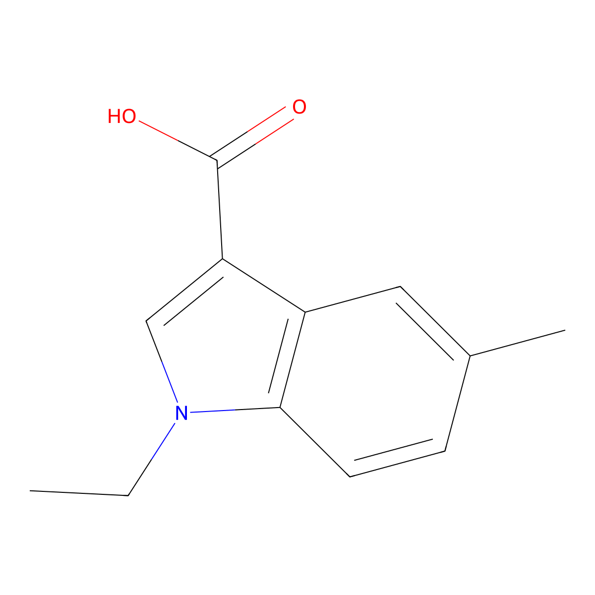 1-Ethyl-5-methyl-1H-indole-3-carboxylic acid molecular structure, CAS 1260803-86-8