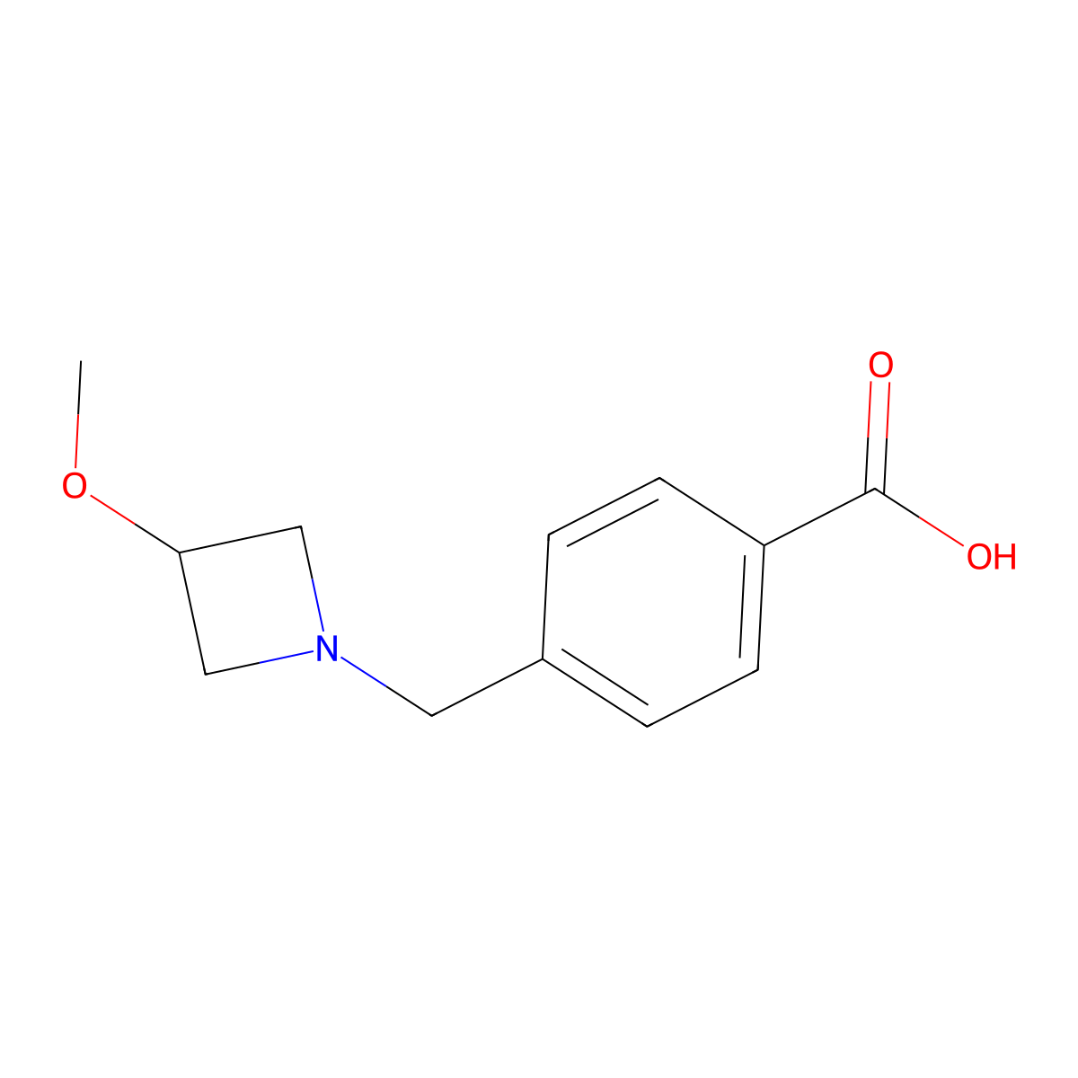 4-((3-Methoxyazetidin-1-yl)methyl)benzoic acid molecular structure, CAS 1260804-01-0