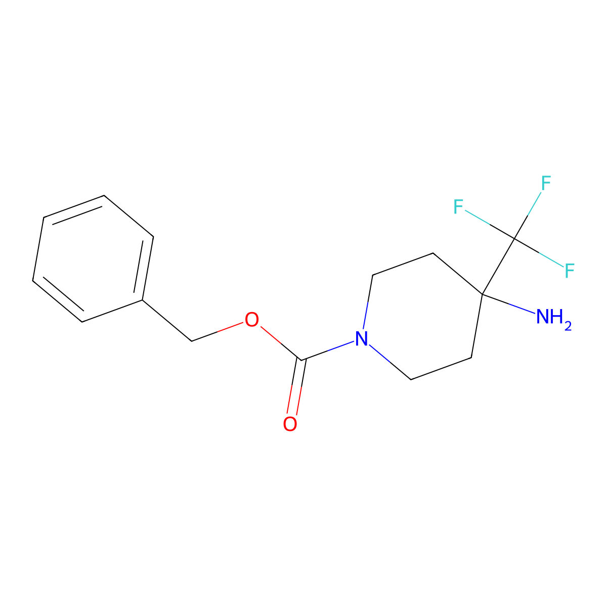 Benzyl 4-amino-4-(trifluoromethyl)piperidine-1-carboxylate molecular structure, CAS 1260804-42-9