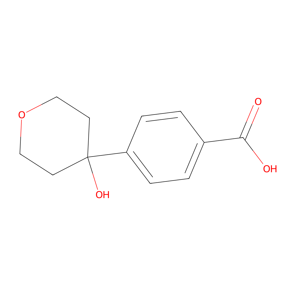 4-(4-Hydroxytetrahydro-2H-pyran-4-yl)benzoic acid molecular structure, CAS 1260804-88-3