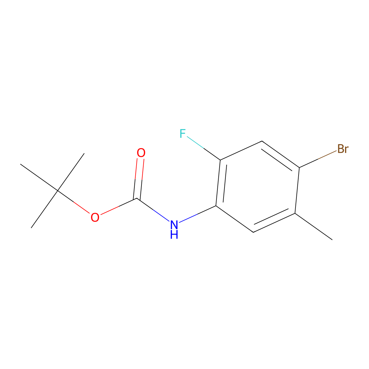 tert-Butyl (4-bromo-2-fluoro-5-methylphenyl)carbamate molecular structure, CAS 1260804-94-1