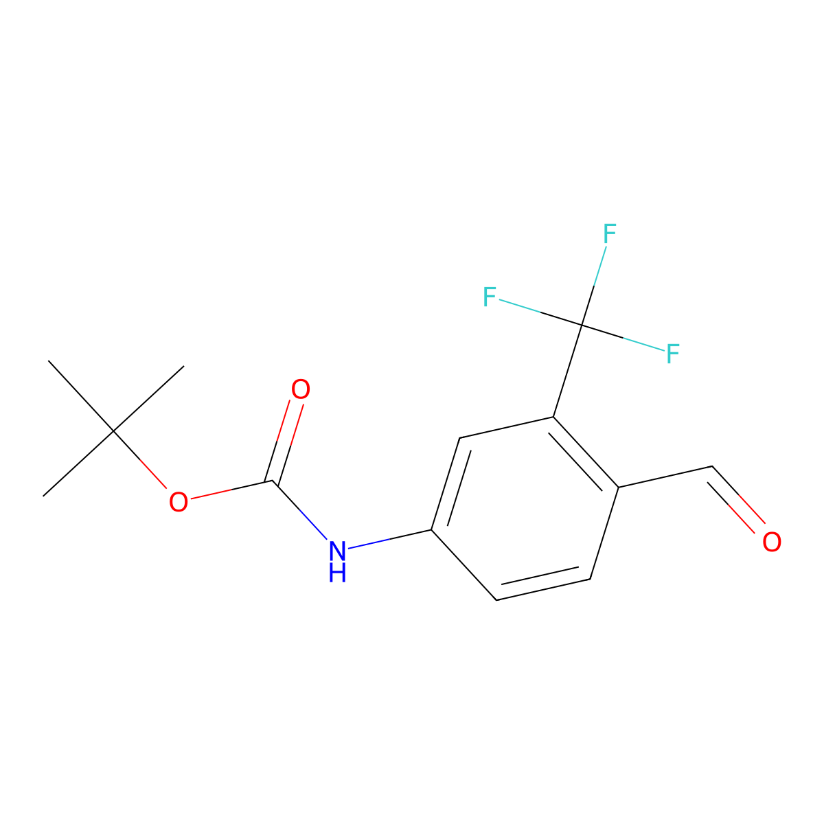 tert-Butyl (4-formyl-3-(trifluoromethyl)phenyl)carbamate molecular structure, CAS 1260805-27-3
