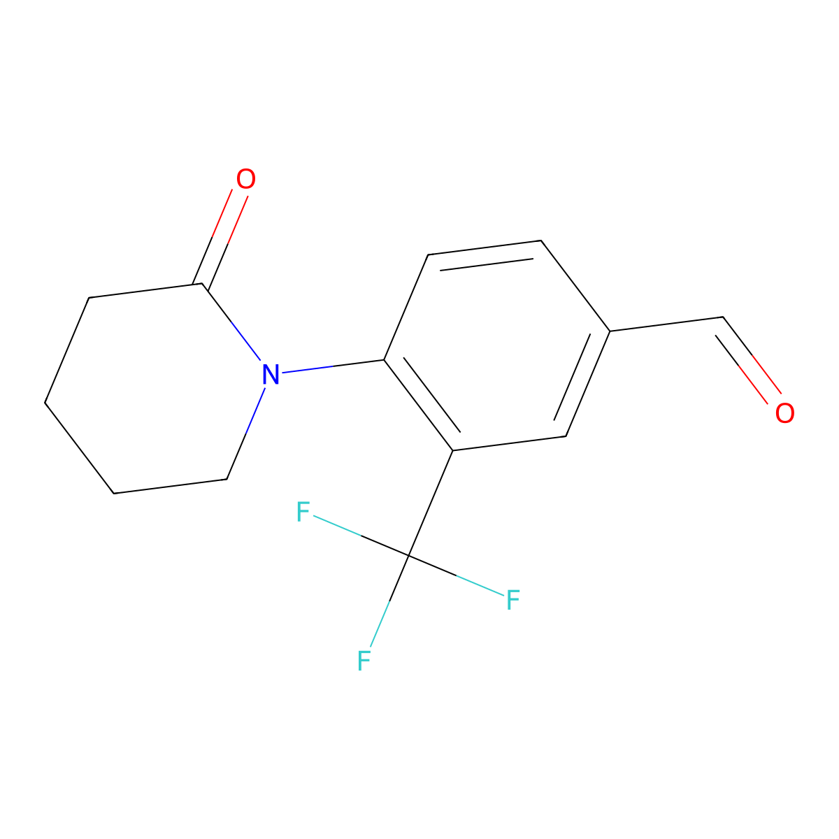 4-(2-Oxopiperidin-1-YL)-3-(trifluoromethyl)benzaldehyde molecular structure, CAS 1260805-29-5