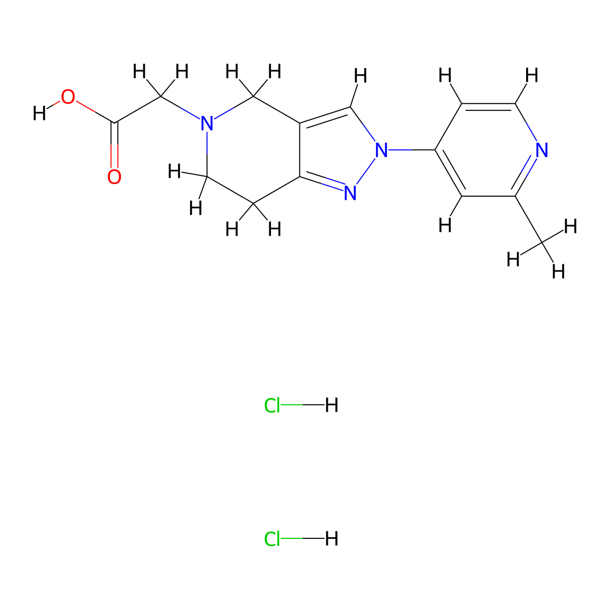 2-(2-(2-Methylpyridin-4-yl)-2,4,6,7-tetrahydro-5H-pyrazolo[4,3-c]pyridin-5-yl)acetic acid dihydrochloride molecular structure, CAS 1260805-51-3