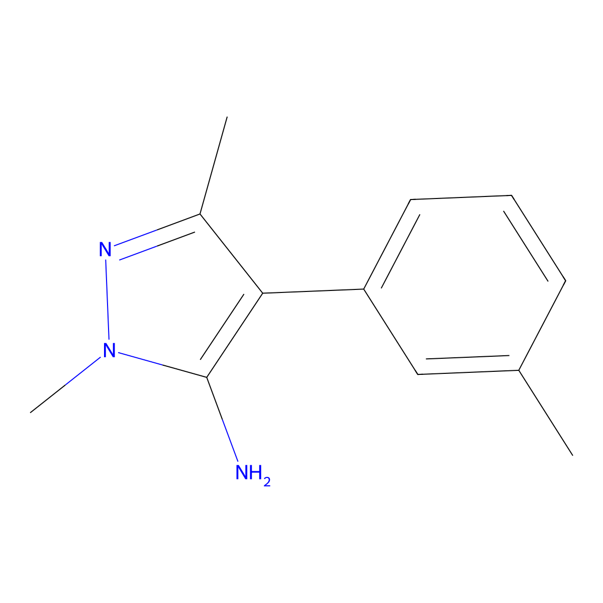 1,3-Dimethyl-4-(m-tolyl)-1h-pyrazol-5-amine molecular structure, CAS 1260805-55-7