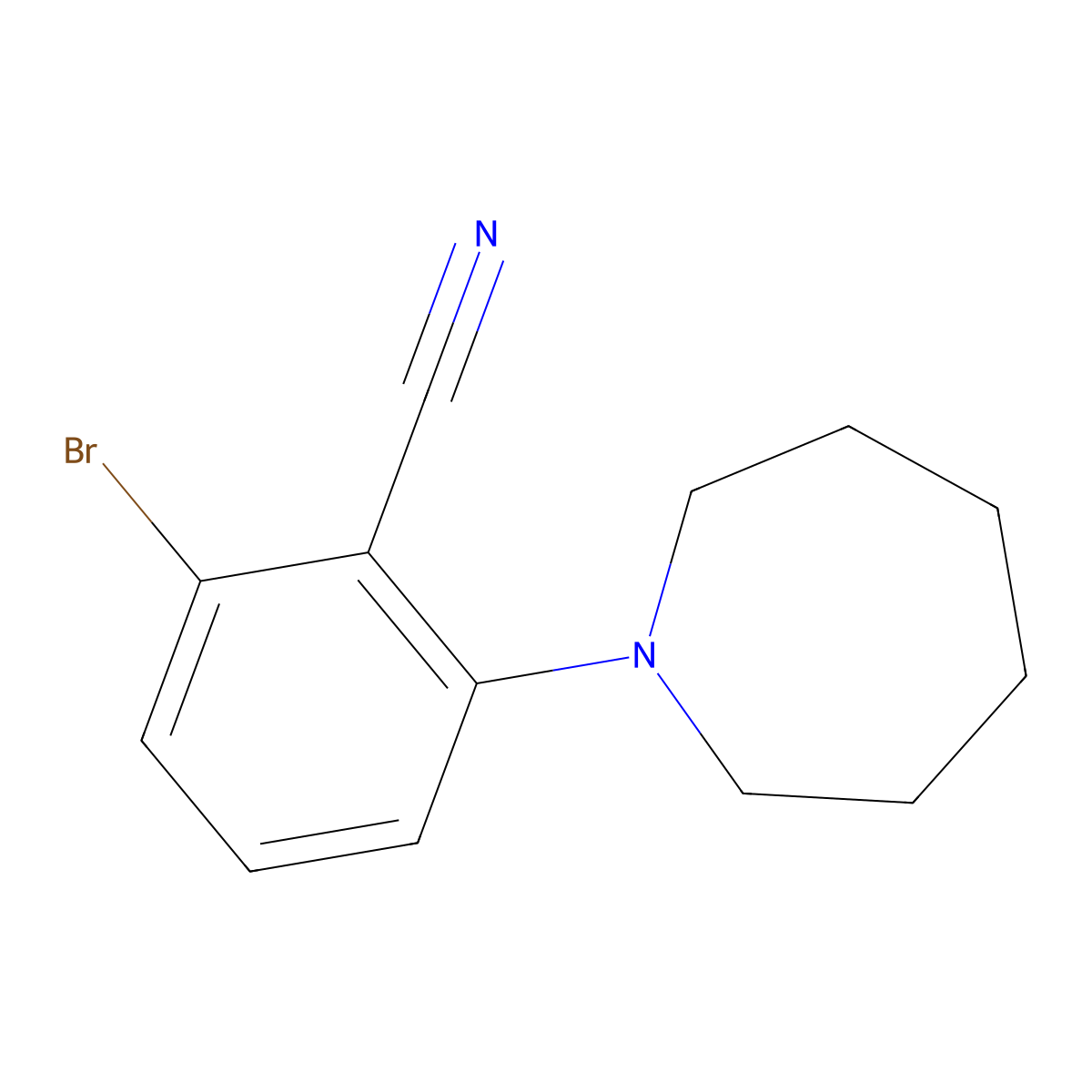 2-(Azepan-1-yl)-6-bromobenzonitrile molecular structure, CAS 1260805-87-5