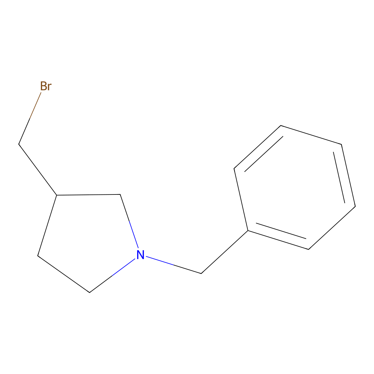 1-Benzyl-3-(bromomethyl)pyrrolidine molecular structure, CAS 1260805-99-9