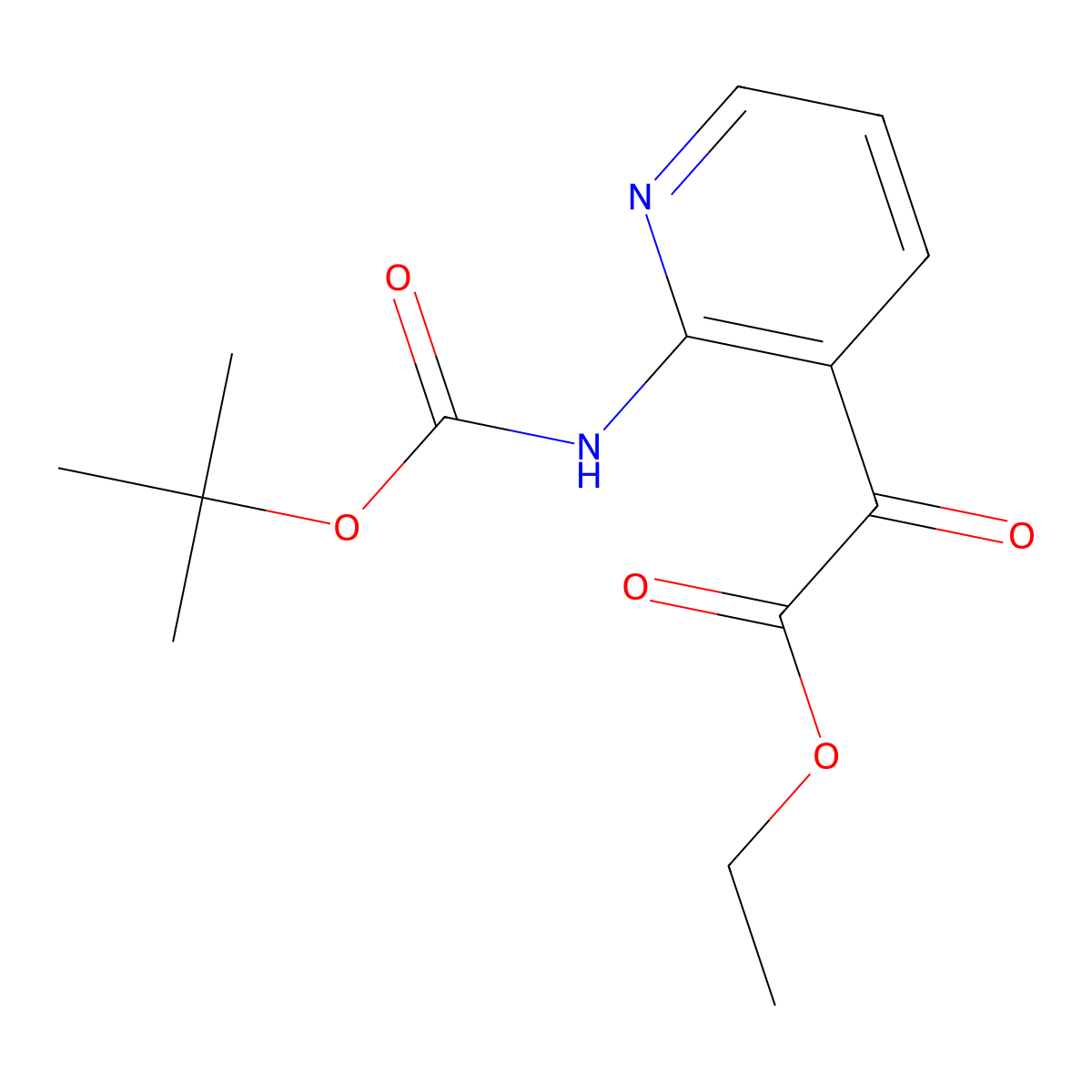 Ethyl 2-(2-((tert-butoxycarbonyl)amino)pyridin-3-yl)-2-oxoacetate molecular structure, CAS 1260806-33-4