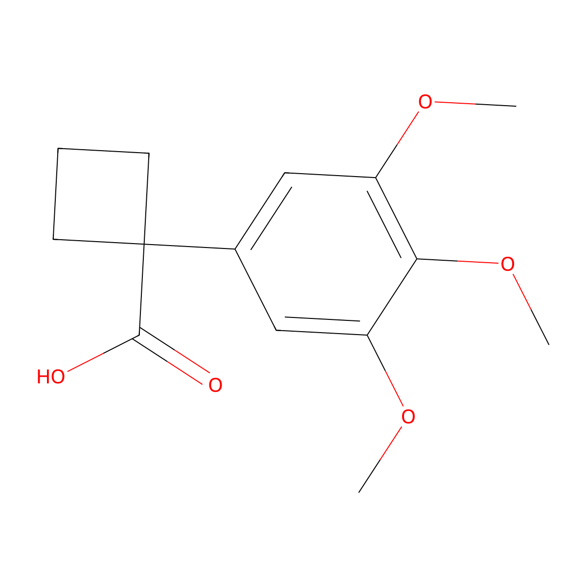 1-(3,4,5-Trimethoxyphenyl)cyclobutanecarboxylic Acid molecular structure, CAS 1260806-48-1