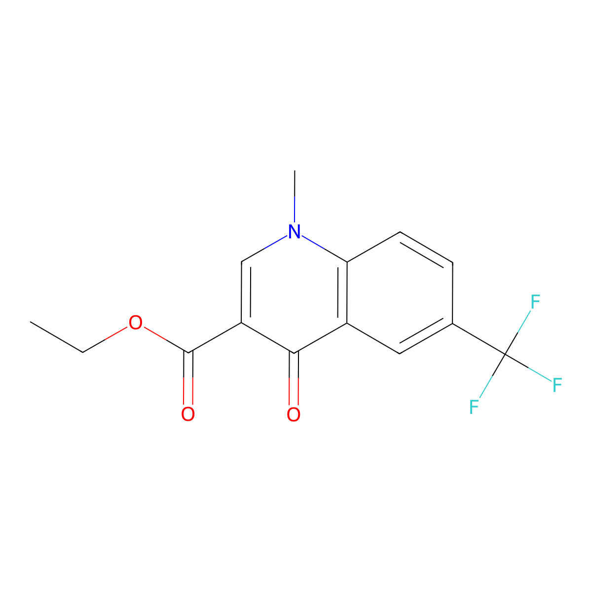 Ethyl 1-methyl-4-oxo-6-(trifluoromethyl)-1,4-dihydroquinoline-3-carboxylate molecular structure, CAS 1260806-68-5