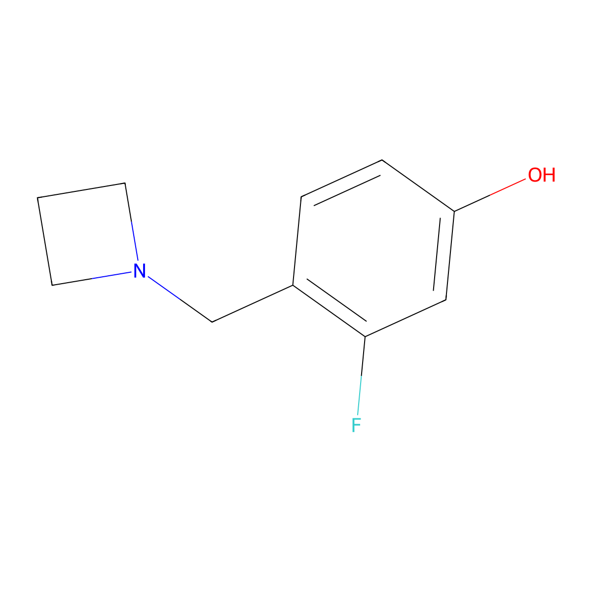 4-(Azetidin-1-ylmethyl)-3-fluorophenol molecular structure, CAS 1260807-51-9
