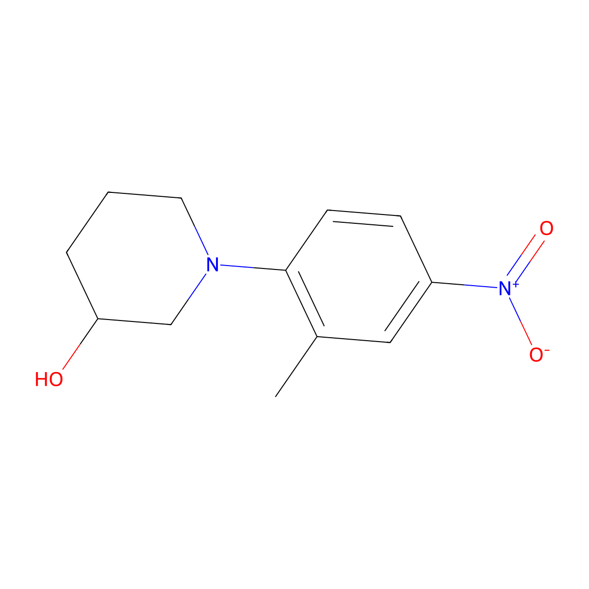1-(2-Methyl-4-nitrophenyl)piperidin-3-ol molecular structure, CAS 1260807-62-2