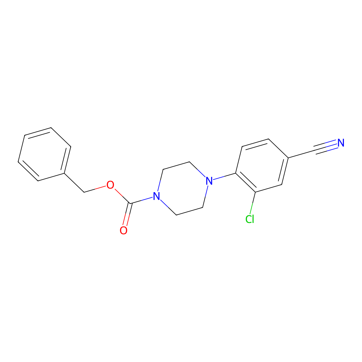 Benzyl 4-(2-chloro-4-cyanophenyl)piperazine-1-carboxylate molecular structure, CAS 1260807-71-3