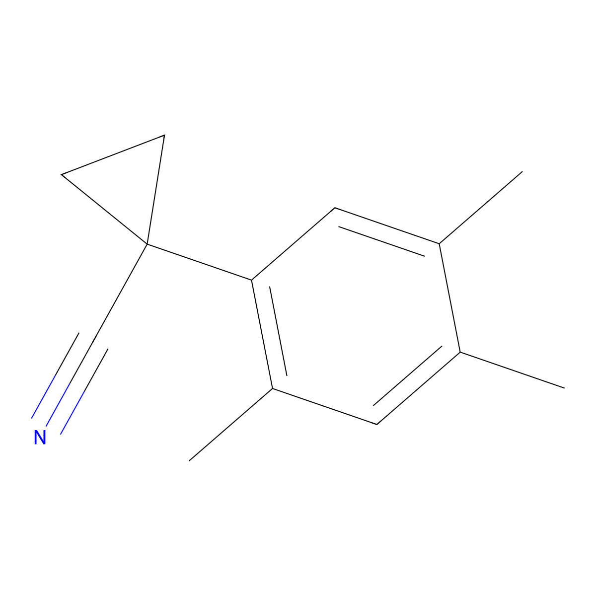 1-(2,4,5-Trimethylphenyl)cyclopropane-1-carbonitrile molecular structure, CAS 1260807-83-7