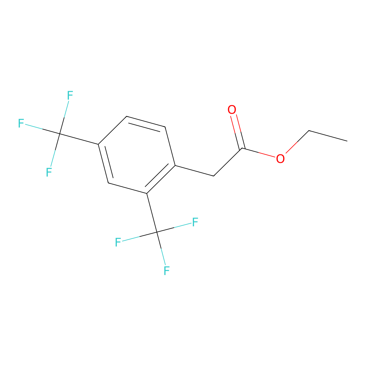 Ethyl 2-(2,4-bis(trifluoromethyl)phenyl)acetate molecular structure, CAS 1260807-93-9