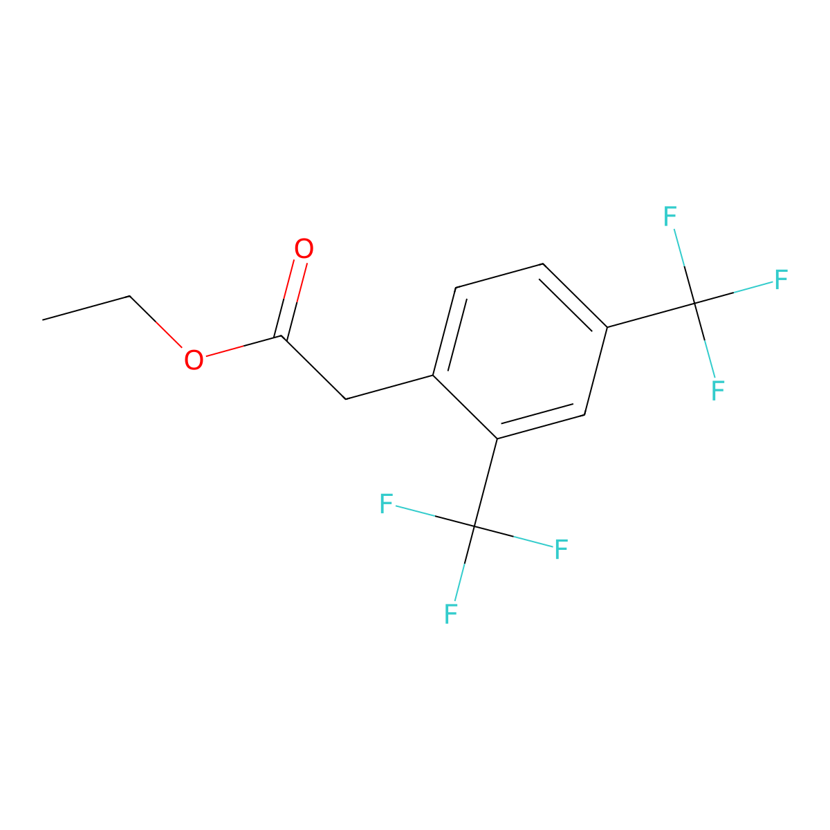 Ethyl 2-(2,4-bis(trifluoromethyl)phenyl)acetate molecular structure, CAS 1260807-93-9