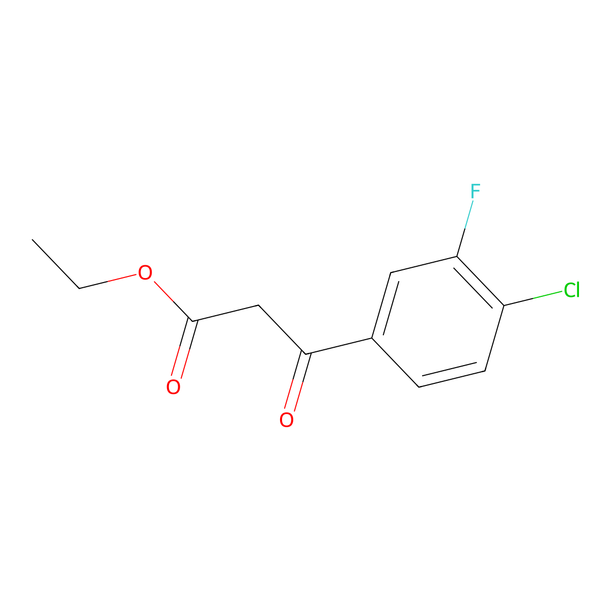 Ethyl (4-chloro-3-fluorobenzoyl)acetate molecular structure, CAS 1260808-42-1