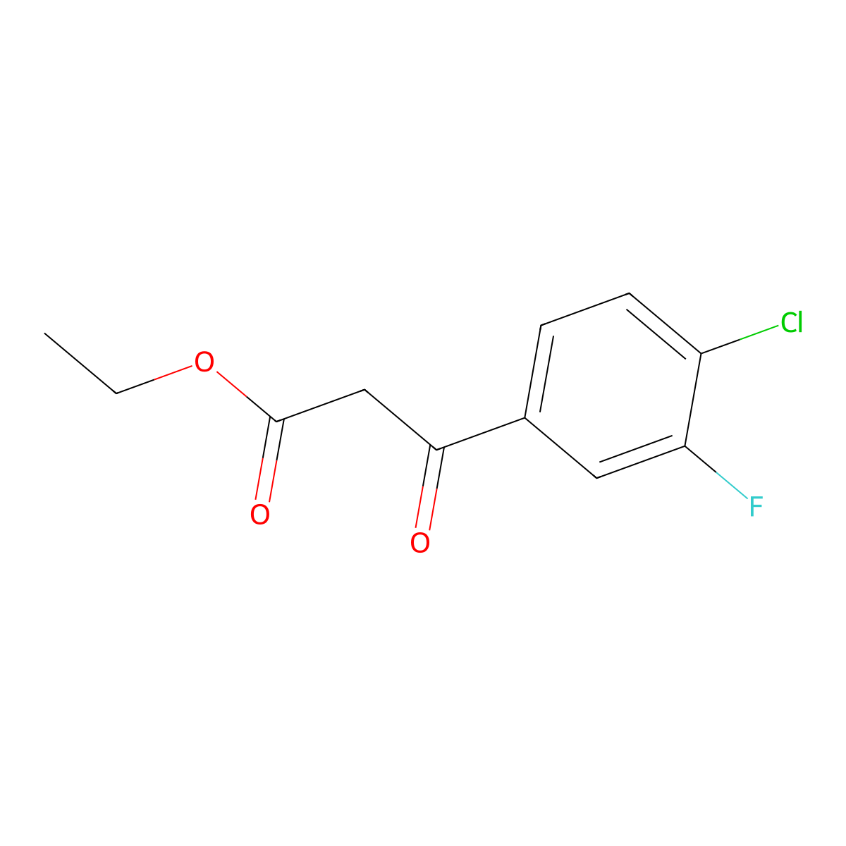 Ethyl (4-chloro-3-fluorobenzoyl)acetate molecular structure, CAS 1260808-42-1