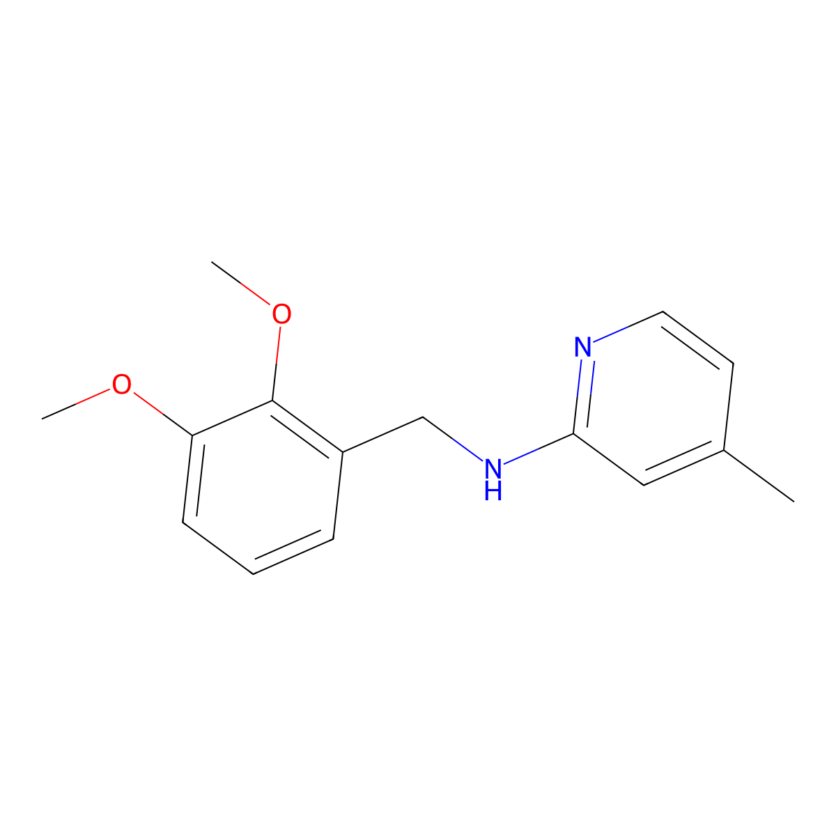N-[(2,3-Dimethoxyphenyl)methyl]-4-methylpyridin-2-amine molecular structure, CAS 1260809-17-3