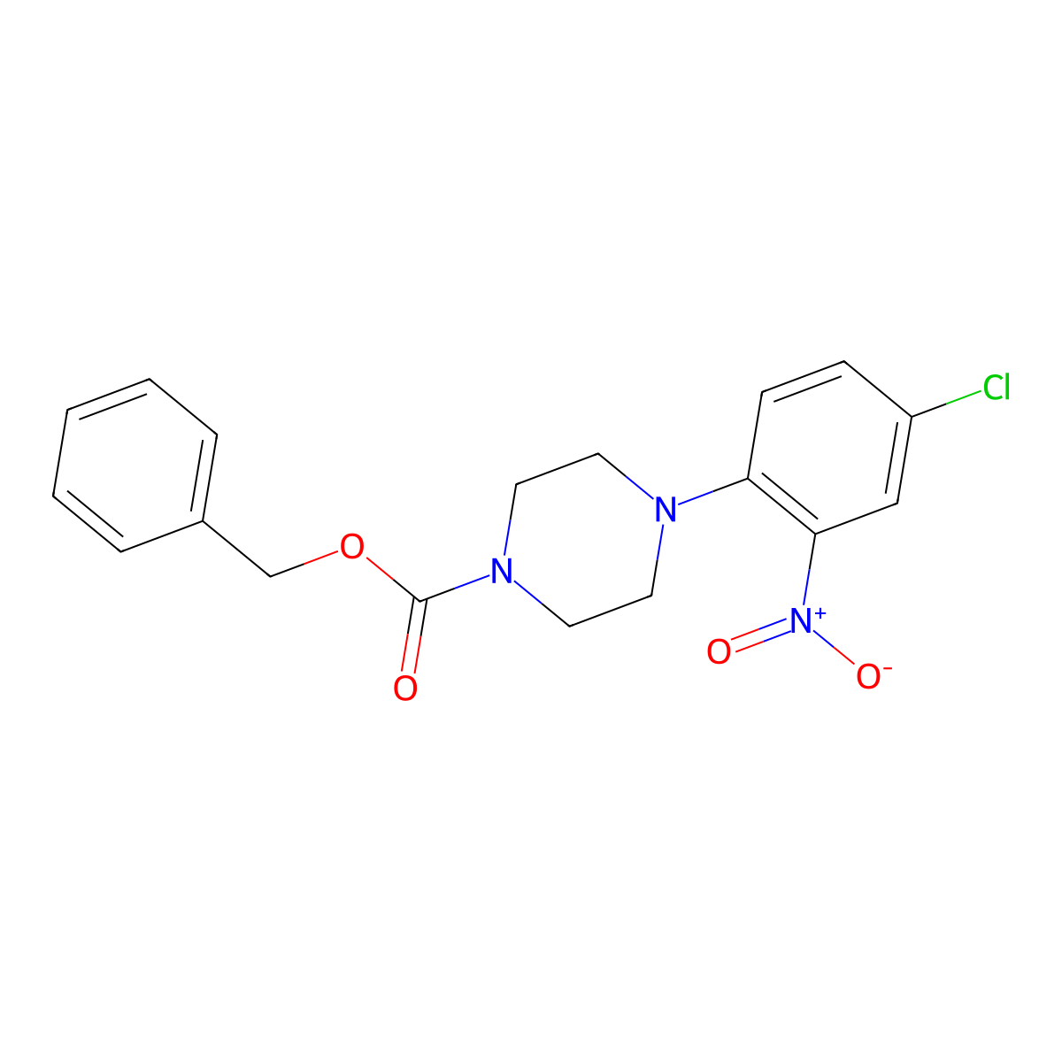 Benzyl 4-(4-chloro-2-nitrophenyl)piperazine-1-carboxylate molecular structure, CAS 1260809-27-5