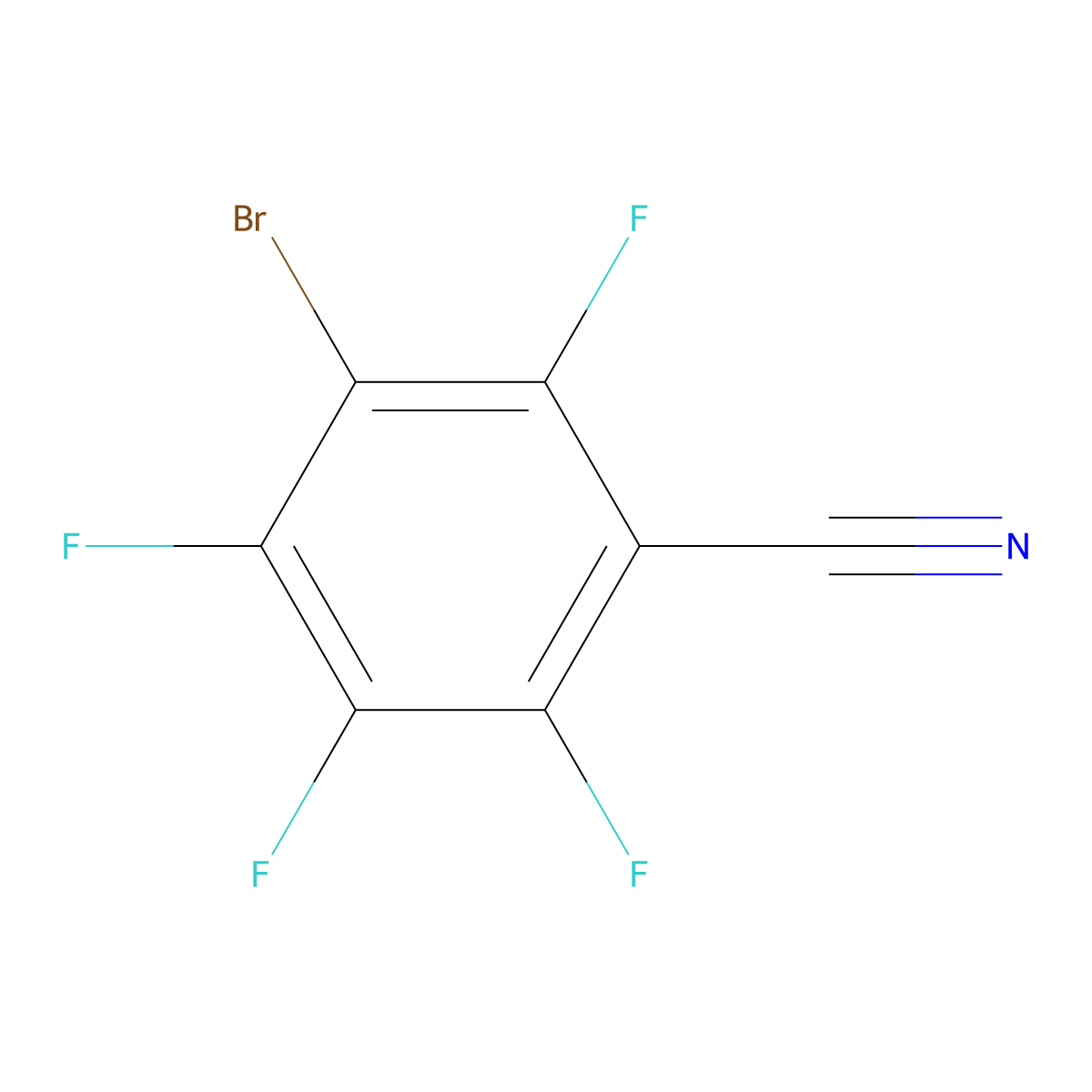 3-Bromo-2,4,5,6-tetrafluorobenzonitrile molecular structure, CAS 1260809-37-7