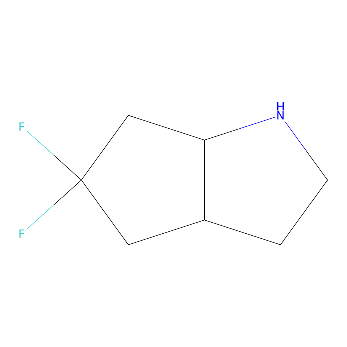 5,5-Difluorooctahydrocyclopenta[b]pyrrole molecular structure, CAS 1260809-61-7
