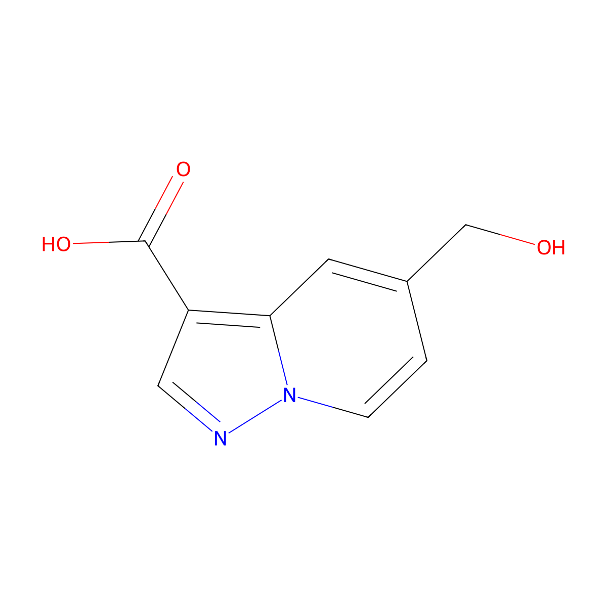 5-(Hydroxymethyl)pyrazolo(1,5-a)pyridine-3-carboxylic acid molecular structure, CAS 1260809-73-1