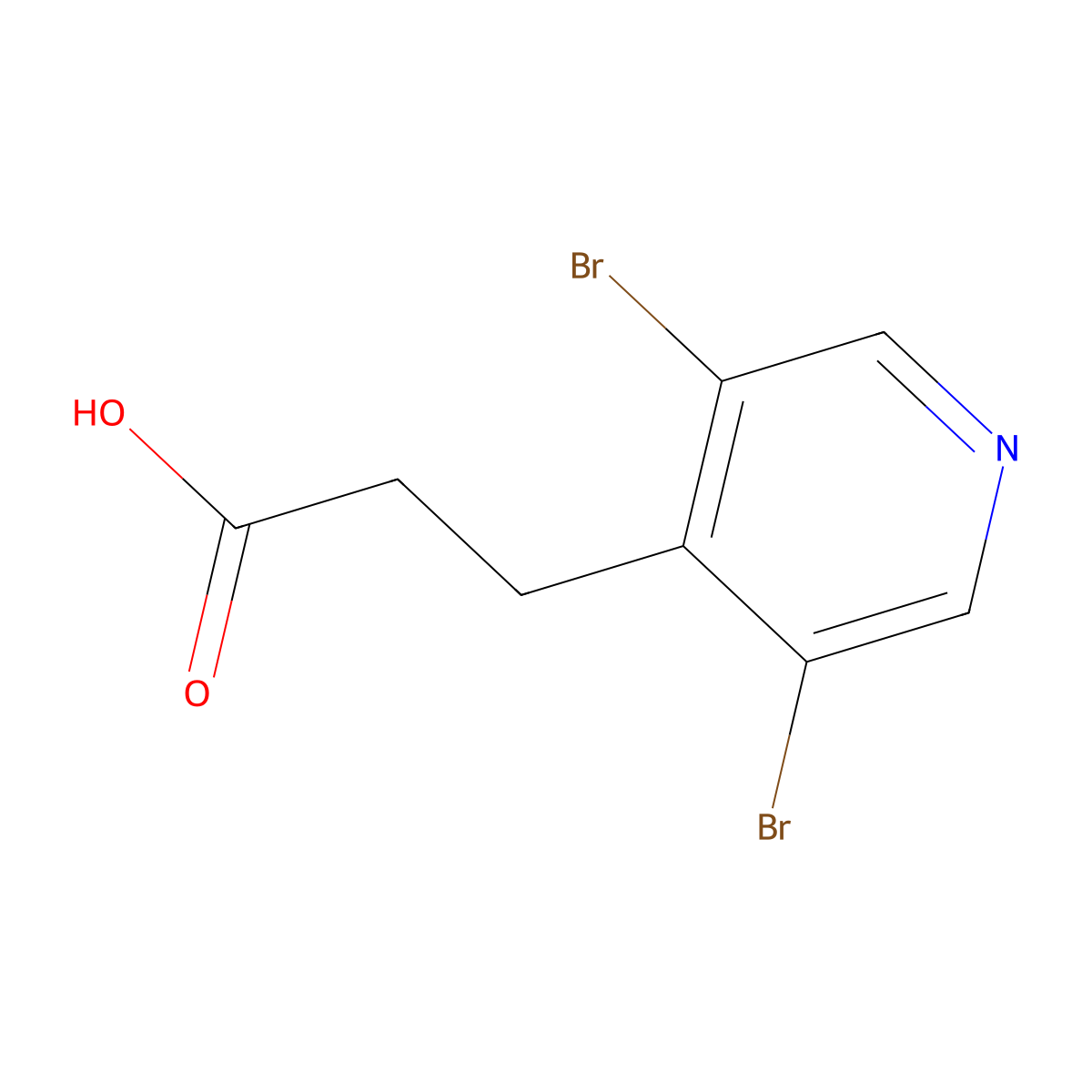 3-(3,5-Dibromopyridin-4-yl)propanoic acid molecular structure, CAS 1260809-80-0