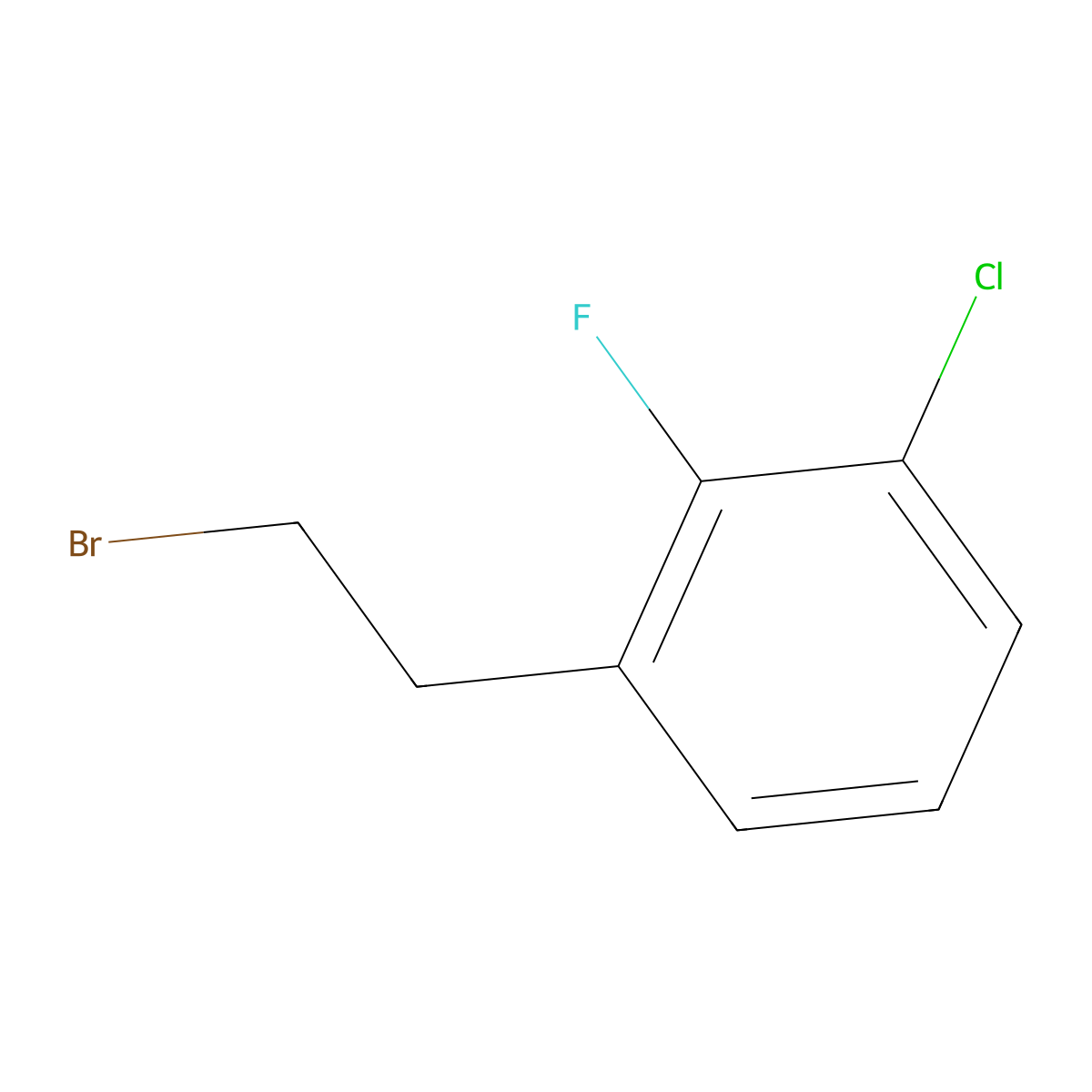 1-(2-Bromoethyl)-3-chloro-2-fluorobenzene molecular structure, CAS 1260809-87-7