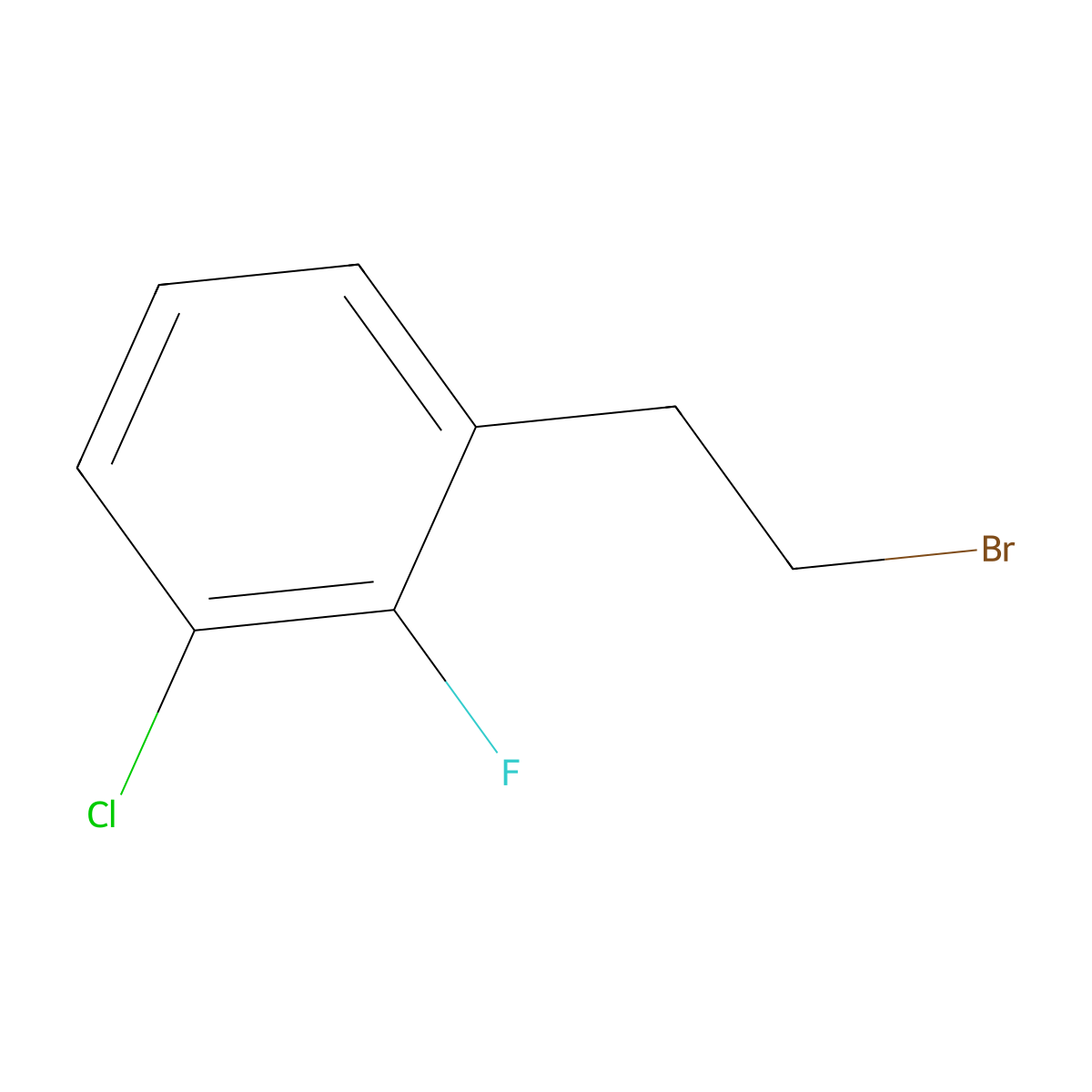 1-(2-Bromoethyl)-3-chloro-2-fluorobenzene molecular structure, CAS 1260809-87-7