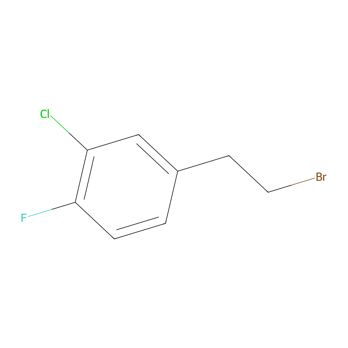 4-(2-Bromoethyl)-2-chloro-1-fluorobenzene molecular structure, CAS 1260809-91-3