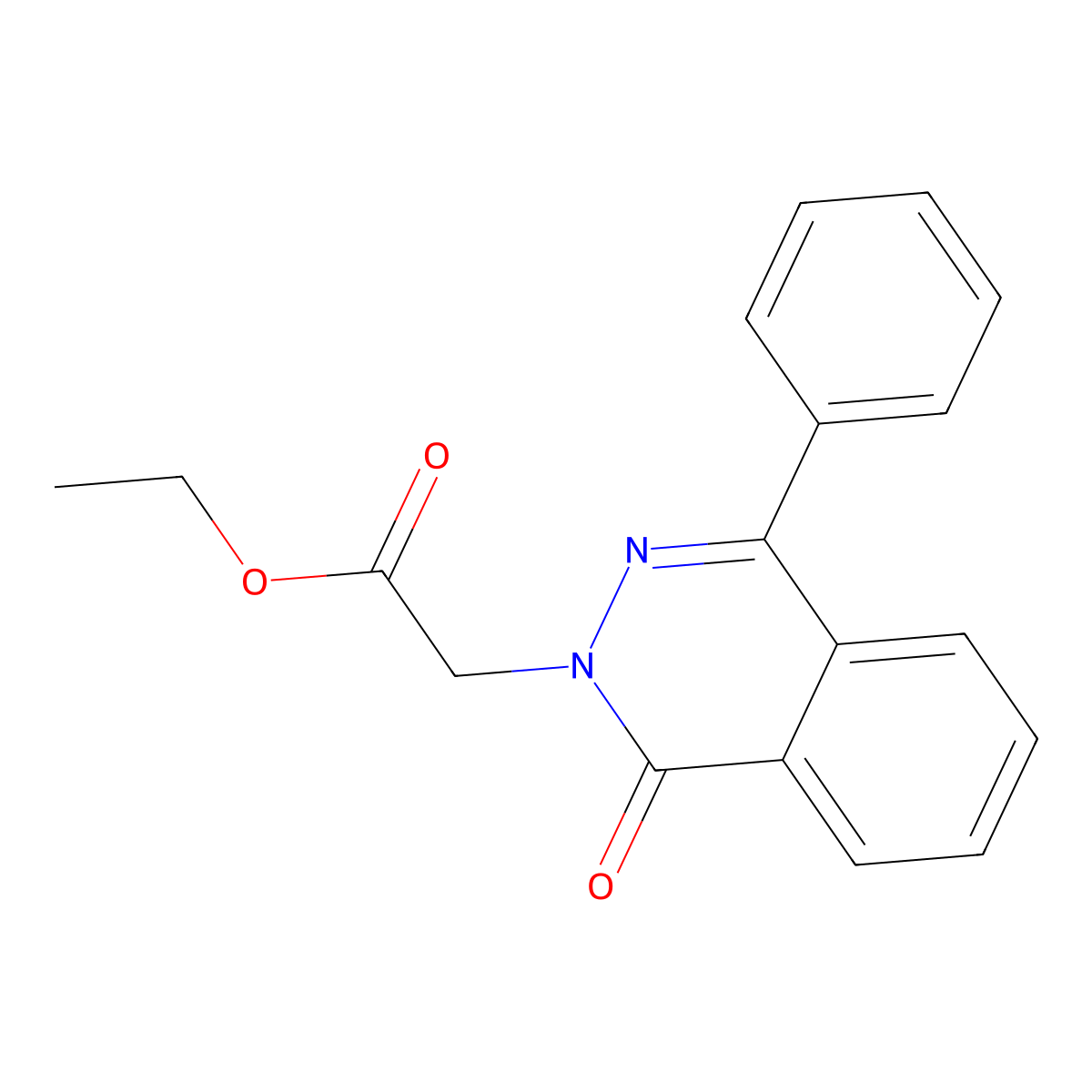 Ethyl 2-(1-oxo-4-phenylphthalazin-2-yl)acetate molecular structure, CAS 126081-03-6