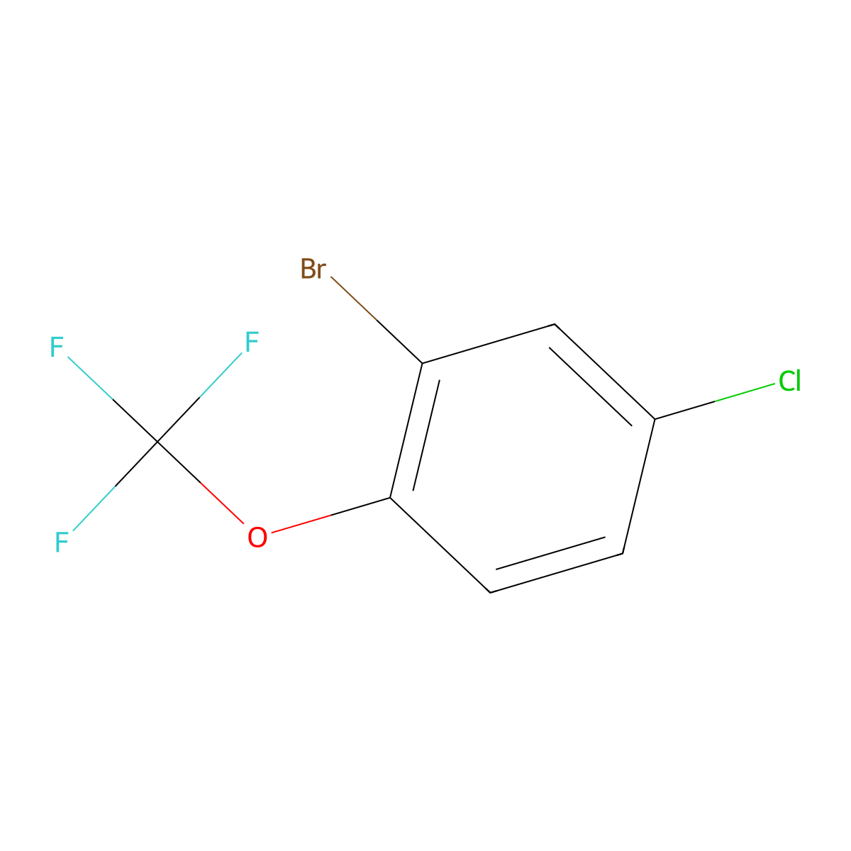 2-Bromo-4-chloro-1-(trifluoromethoxy)benzene molecular structure, CAS 1260810-00-1