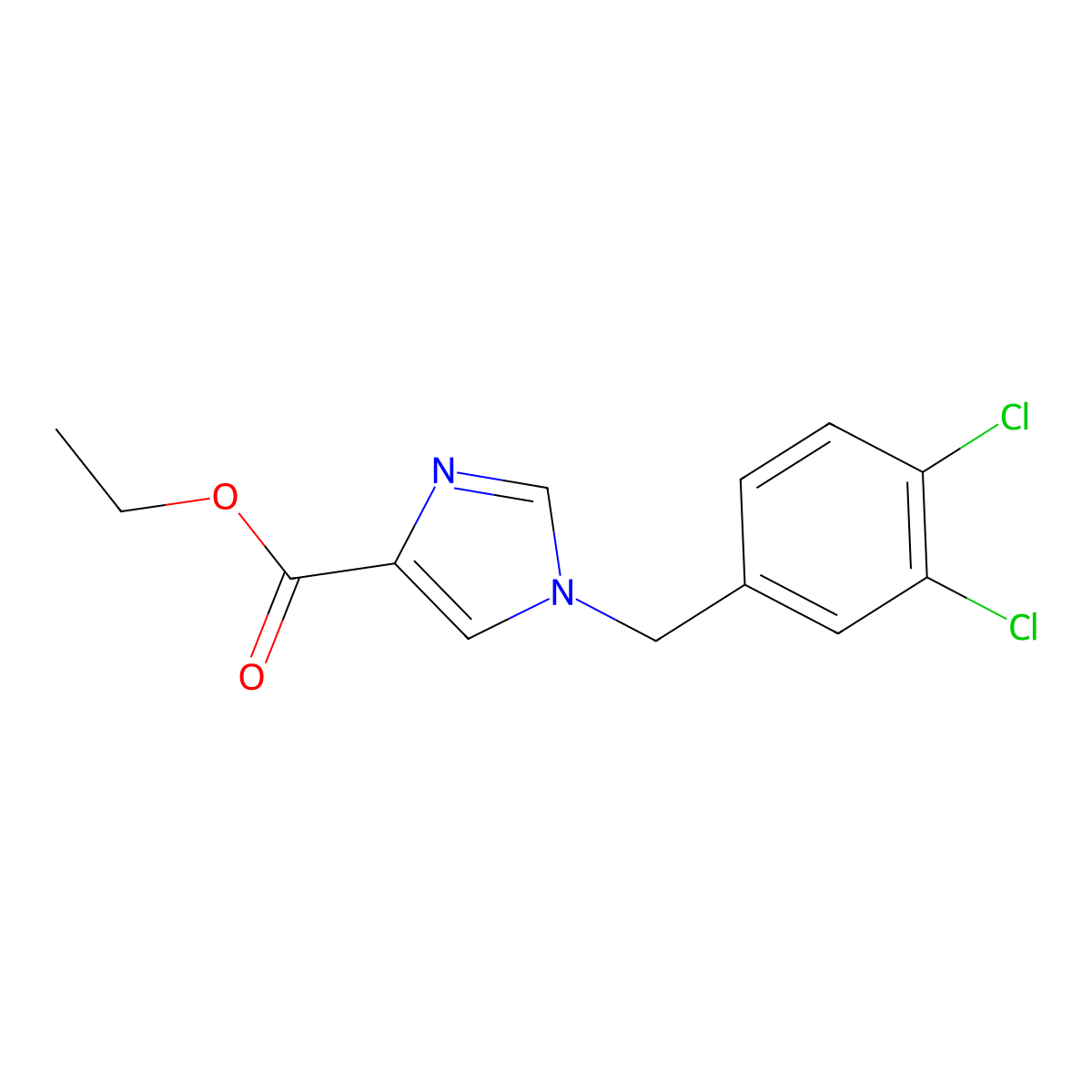 Ethyl 1-(3,4-dichlorobenzyl)-1H-imidazole-4-carboxylate molecular structure, CAS 1260810-25-0