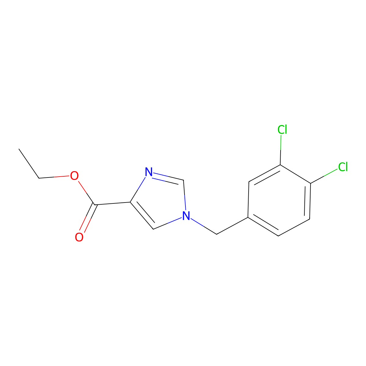 Ethyl 1-(3,4-dichlorobenzyl)-1H-imidazole-4-carboxylate molecular structure, CAS 1260810-25-0