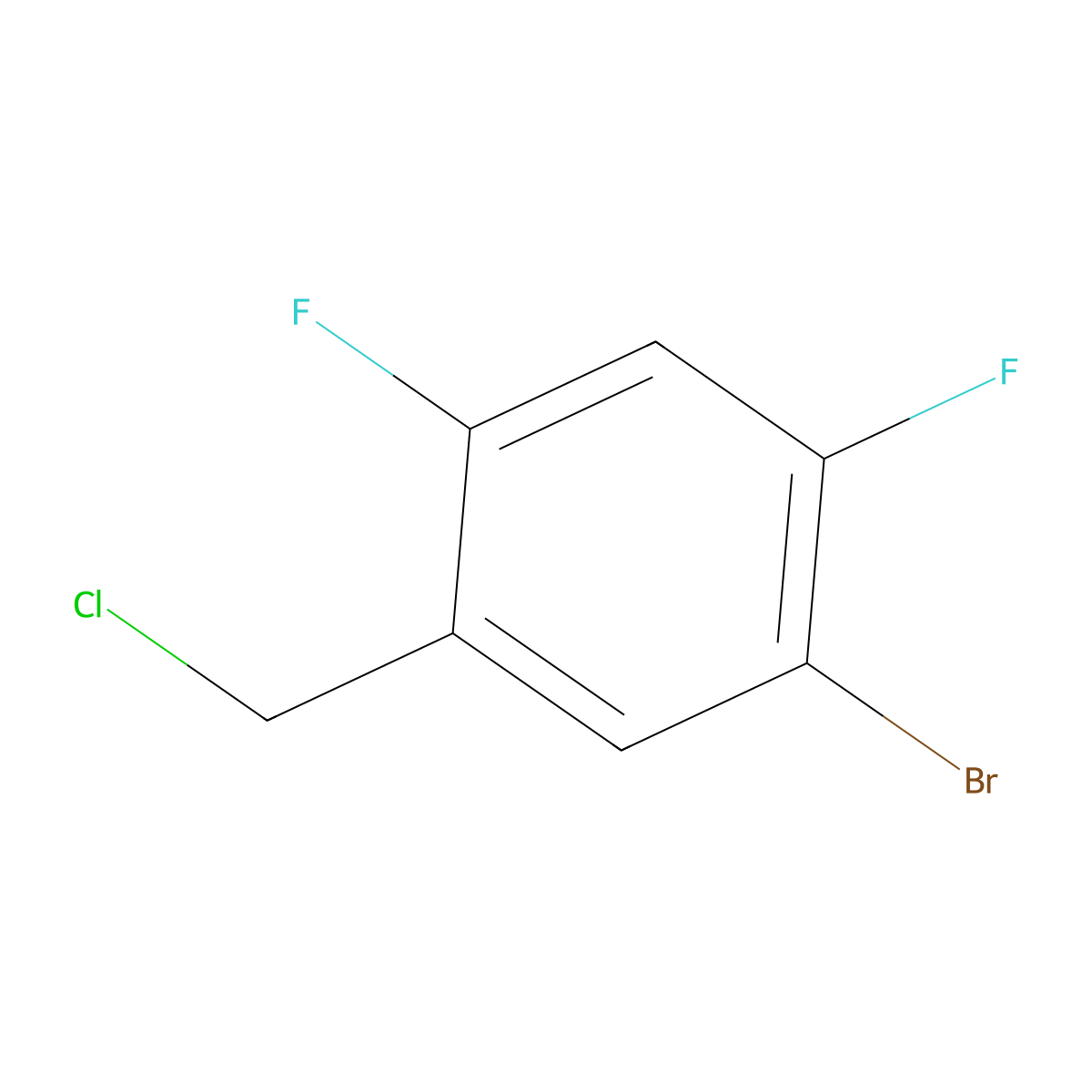 1-Bromo-5-(chloromethyl)-2,4-difluorobenzene molecular structure, CAS 1260810-32-9