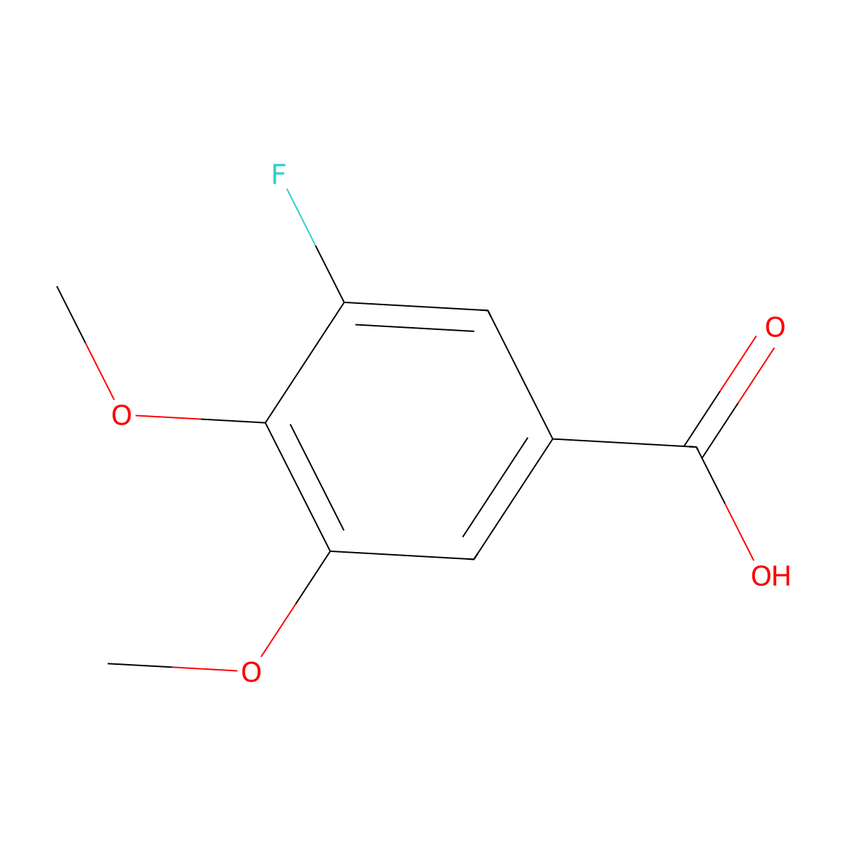 3-Fluoro-4,5-dimethoxybenzoic acid molecular structure, CAS 1260810-41-0