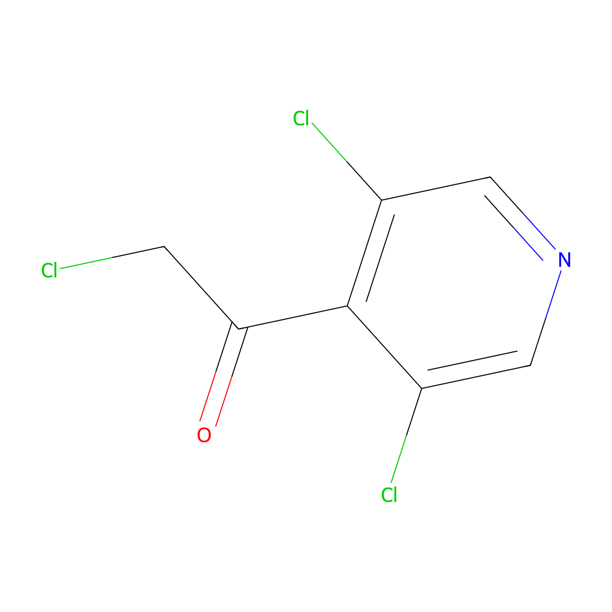 2-Chloro-1-(3,5-dichloropyridin-4-yl)ethan-1-one molecular structure, CAS 1260810-62-5