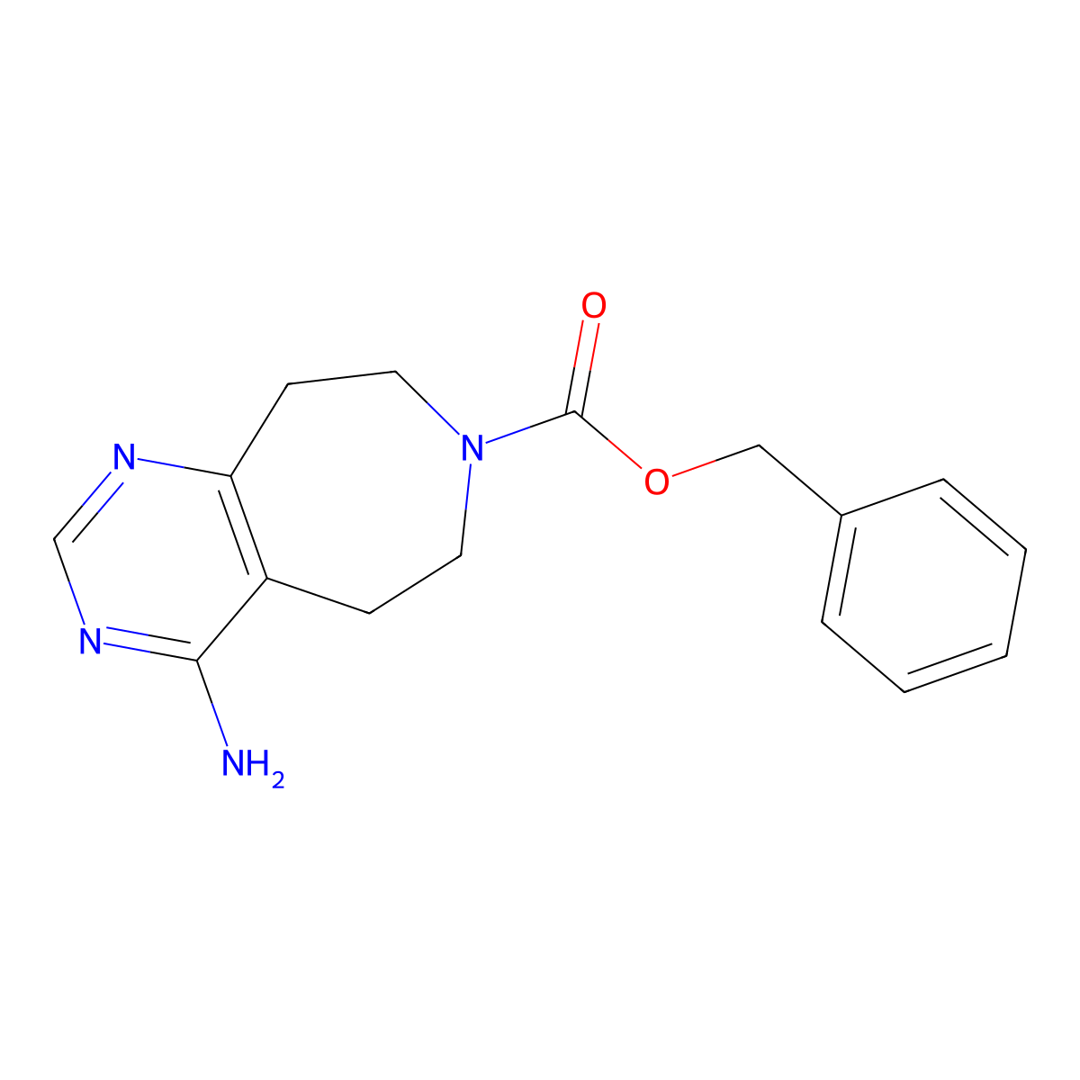 Benzyl 4-amino-8,9-dihydro-5H-pyrimido[4,5-d]azepine-7(6H)-carboxylate molecular structure, CAS 1260810-71-6