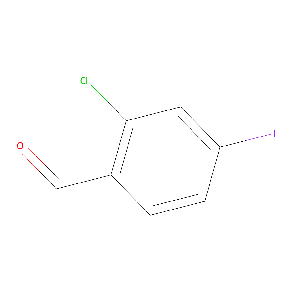 2-Chloro-4-iodobenzaldehyde molecular structure, CAS 1260810-79-4
