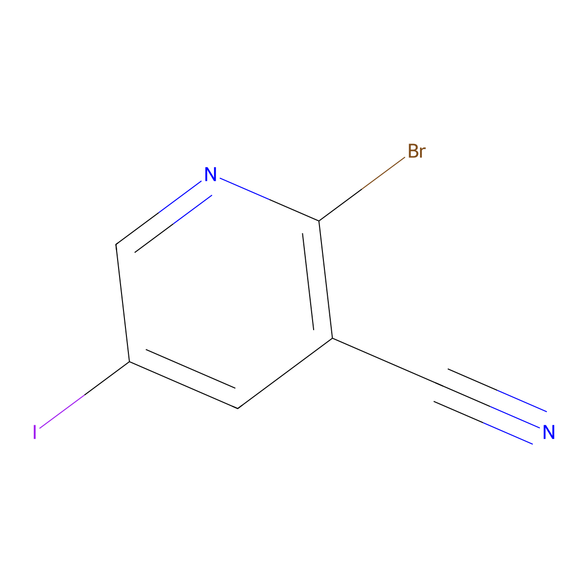 2-Bromo-5-iodonicotinonitrile molecular structure, CAS 1260810-88-5