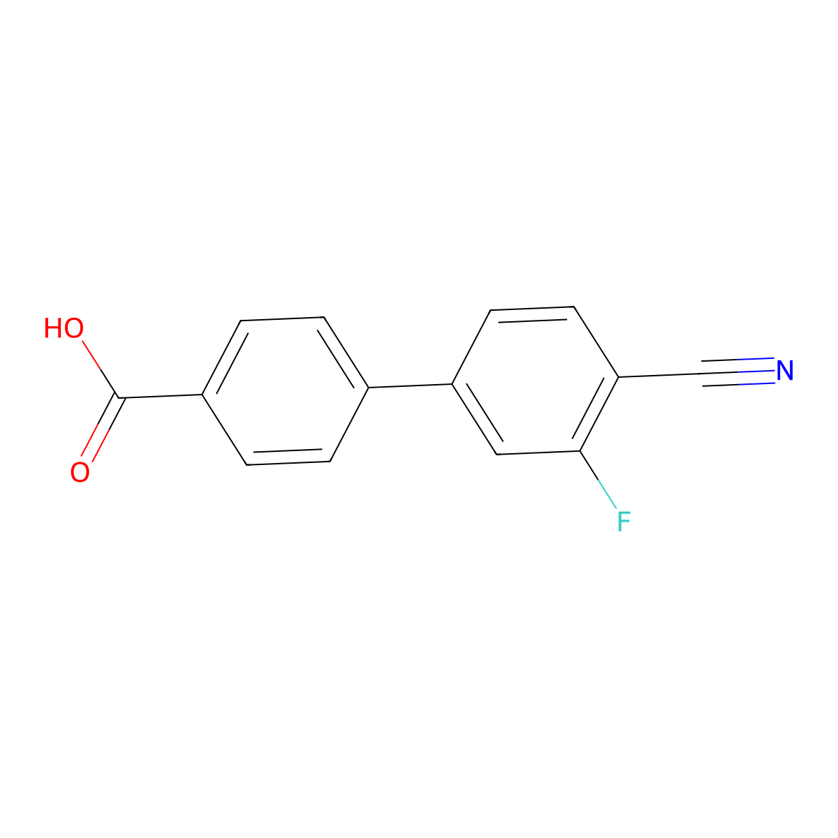 4'-Cyano-3'-fluorobiphenyl-4-carboxylic acid molecular structure, CAS 1260811-82-2
