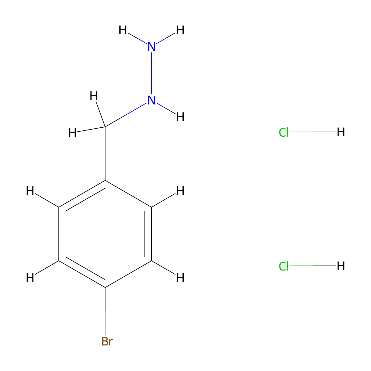 (4-Bromobenzyl)hydrazine dihydrochloride molecular structure, CAS 1260812-19-8