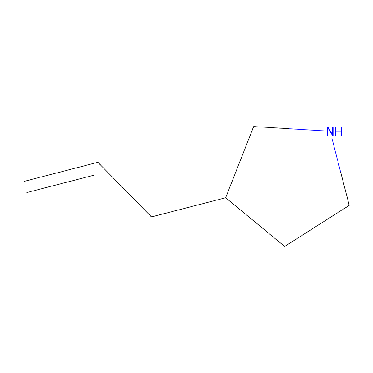 3-(Prop-2-en-1-yl)pyrrolidine molecular structure, CAS 1260812-23-4