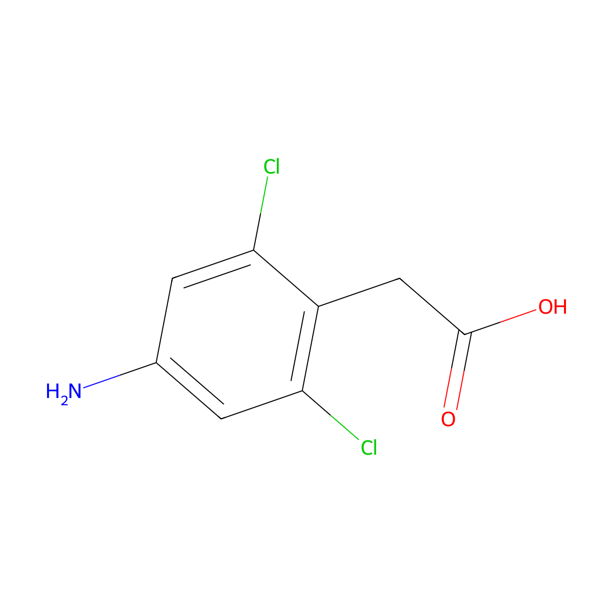 (4-Amino-2,6-dichloro-phenyl)-acetic acid molecular structure, CAS 1260812-33-6